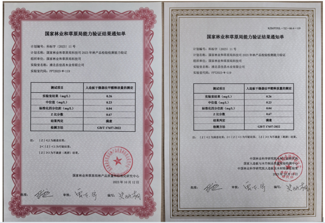 喜報！廣西偉新投資集團(tuán)實驗室通過2023年全國林產(chǎn)品檢驗檢測能力驗證！